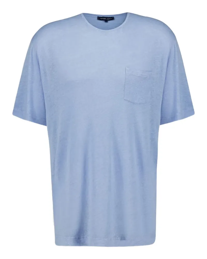 Frescobol Carioca T-Shirt mit aufgesetzter Tasche - Blau Blau