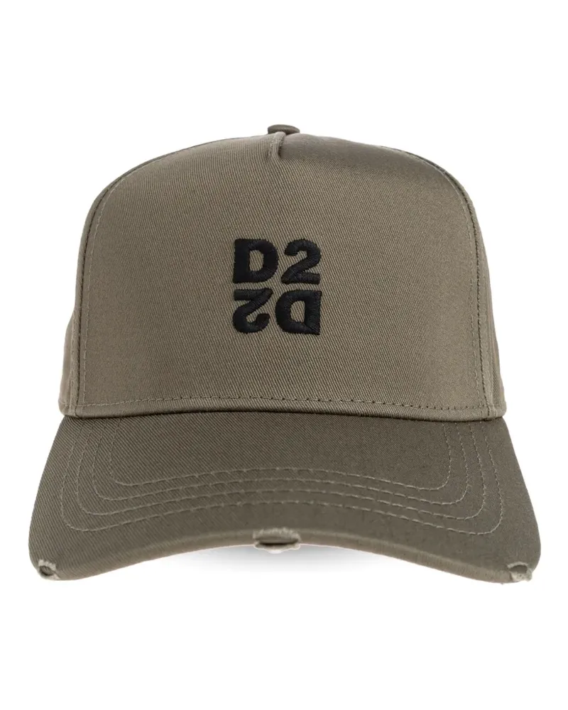 Dsquared2 logo-embroidered distressed baseball cap - Grün Grün
