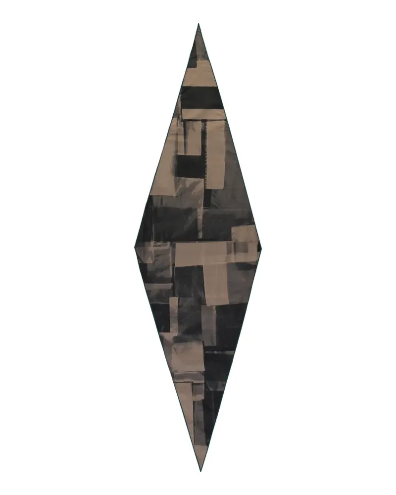 Ermenegildo Zegna abstract-print diamond-shaped scarf - Braun Braun