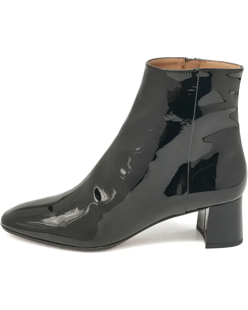 Aquazzura Stiefel aus Lackleder mit Blockabsatz 50mm - Schwarz Schwarz