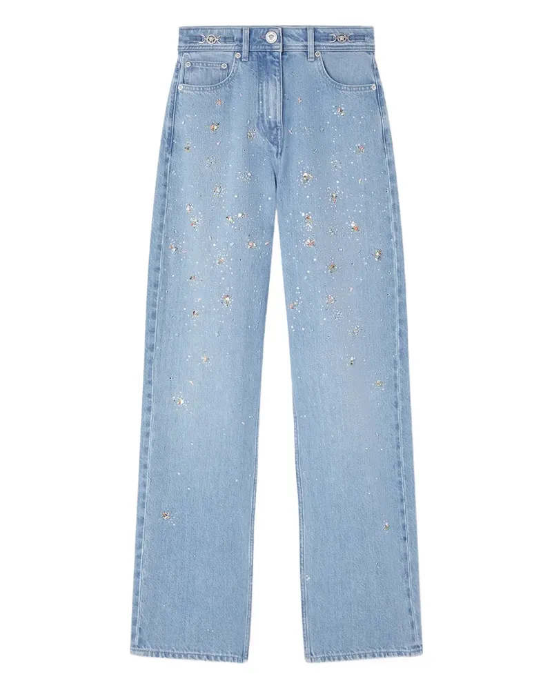Versace High-Waist-Jeans mit Verzierung - Blau Blau