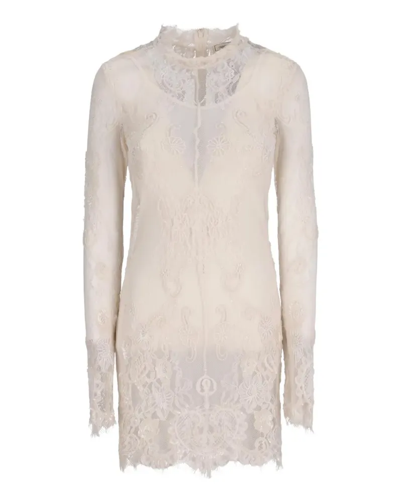 Blumarine Spitzenkleid mit Perlenstickerei - Weiß Weiß