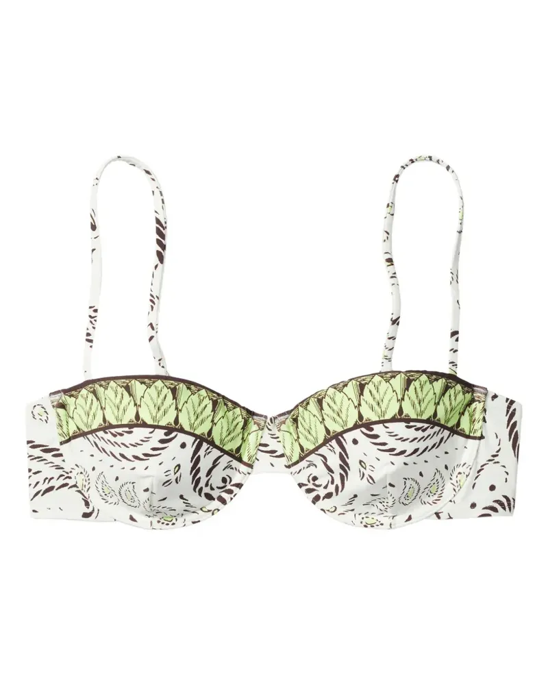 Tory Burch printed underwire bikini top - Weiß Weiß