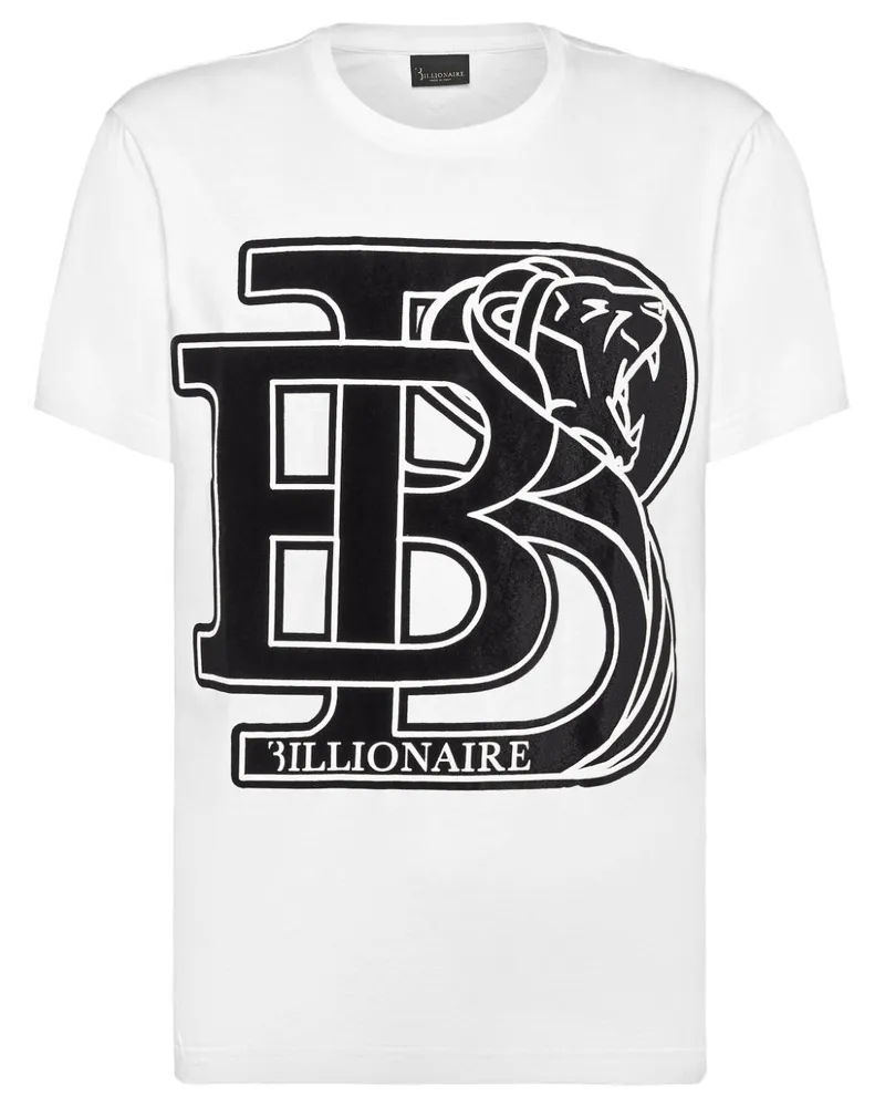 Billionaire T-Shirt mit Logo-Print Weiß