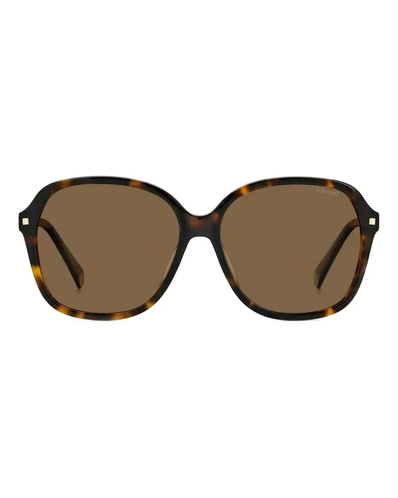 Polaroid tortoiseshell-effect butterfly-frame sunglasses - Braun Braun