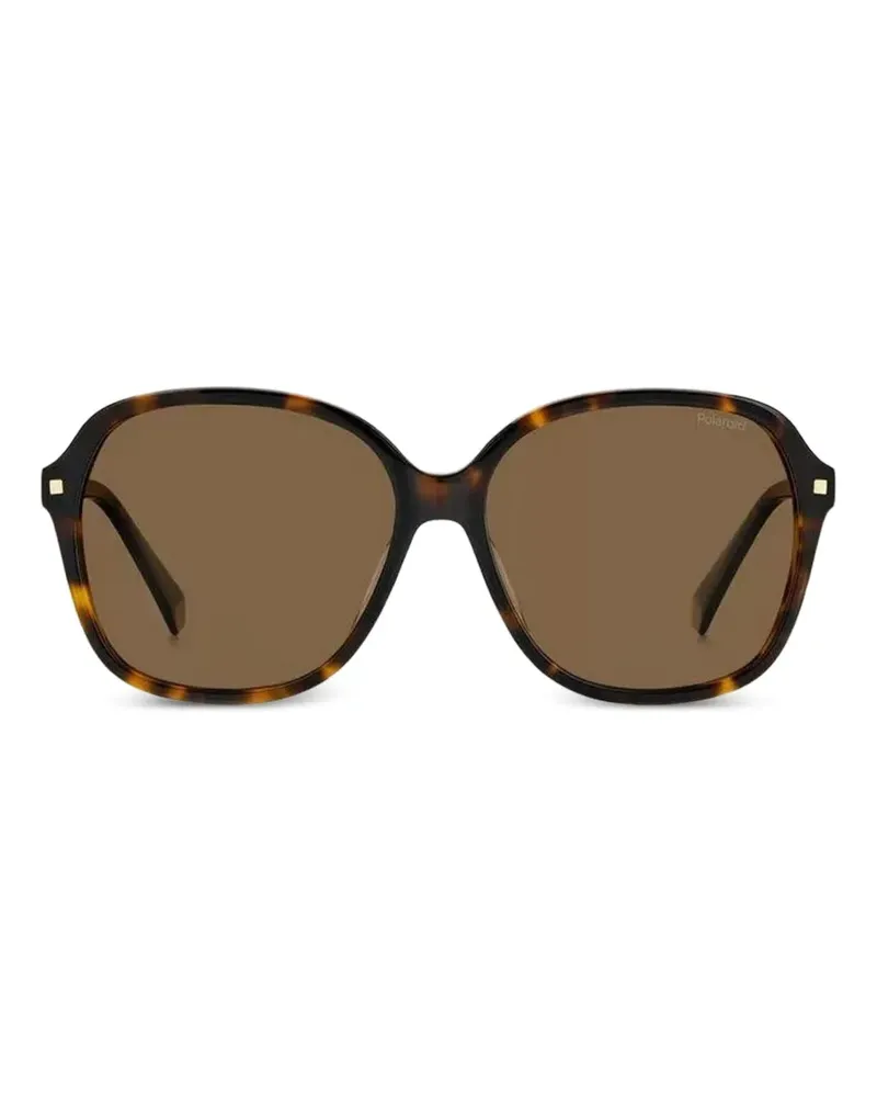 Polaroid tortoiseshell-effect butterfly-frame sunglasses - Braun Braun