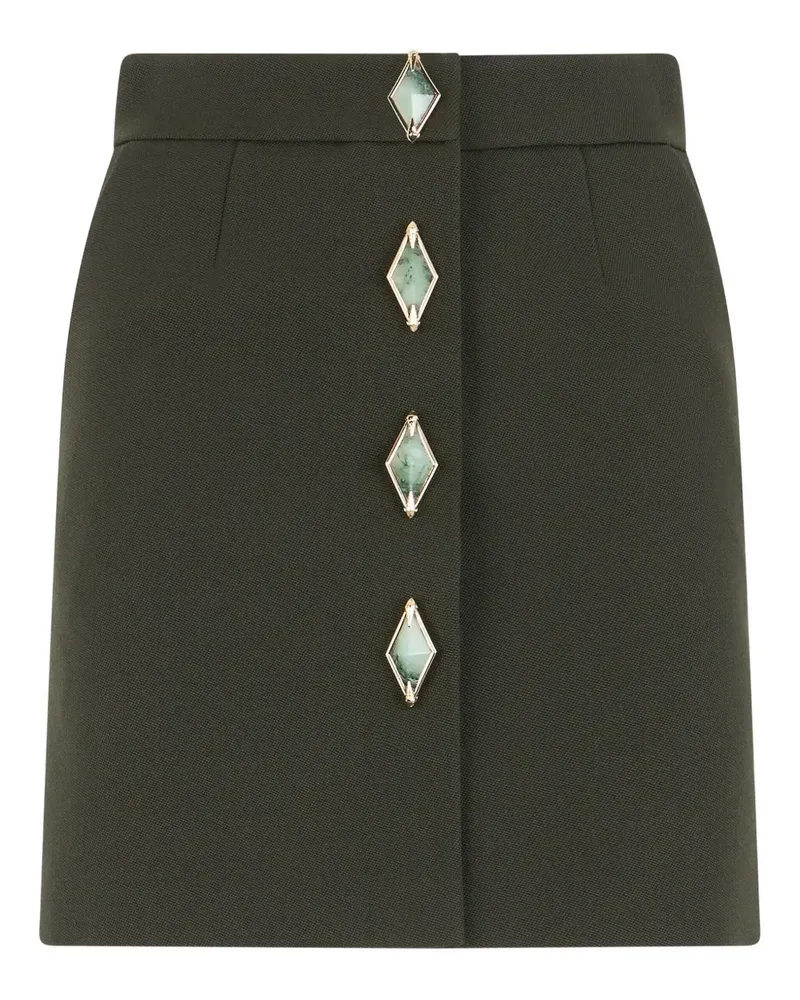 Roberto Cavalli jewel-button mini skirt - Grün Grün