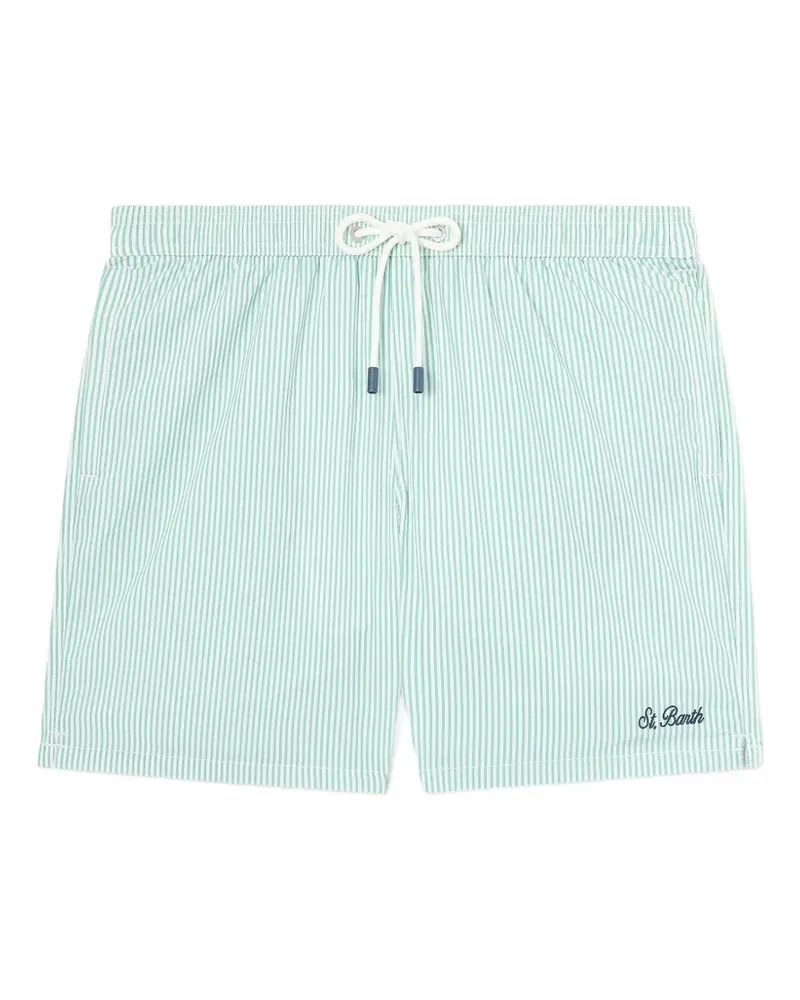 MC2 Saint Barth Kordelzug-Badeshorts mit Längsstreifen - Grün Grün