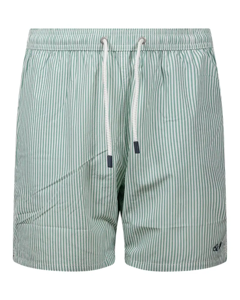 MC2 Saint Barth vertical-striped drawstring swim shorts - Grün Grün