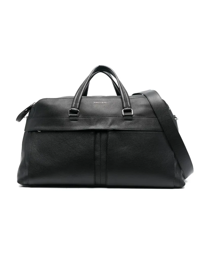 Orciani Micron grained leather duffle bag - Schwarz Schwarz
