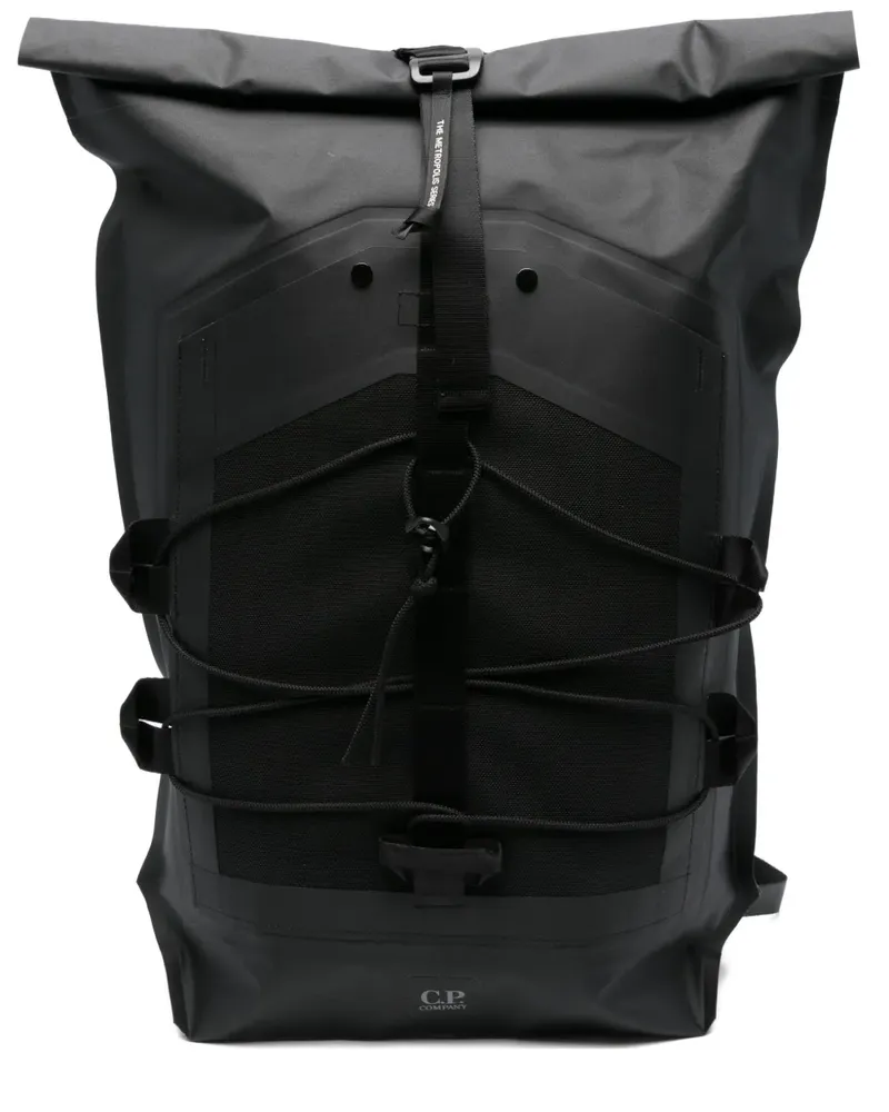 C.P. Company Rucksack mit Rollverschluss - Schwarz Schwarz