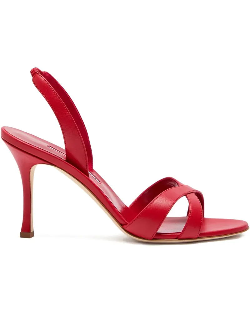 Manolo Blahnik Callasli Sandalen mit überkreuzten Riemen 90mm - Rot Rot