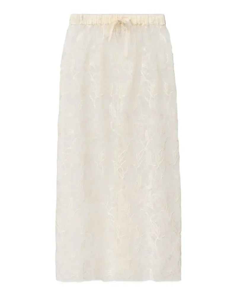 Fabiana Filippi Spitzenrock mit Blumenmuster - Nude Nude