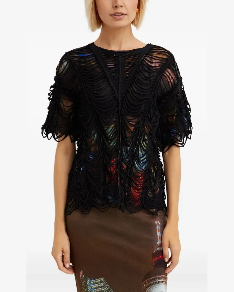 Jean Paul Gaultier double-layered T-shirt - Schwarz Schwarz