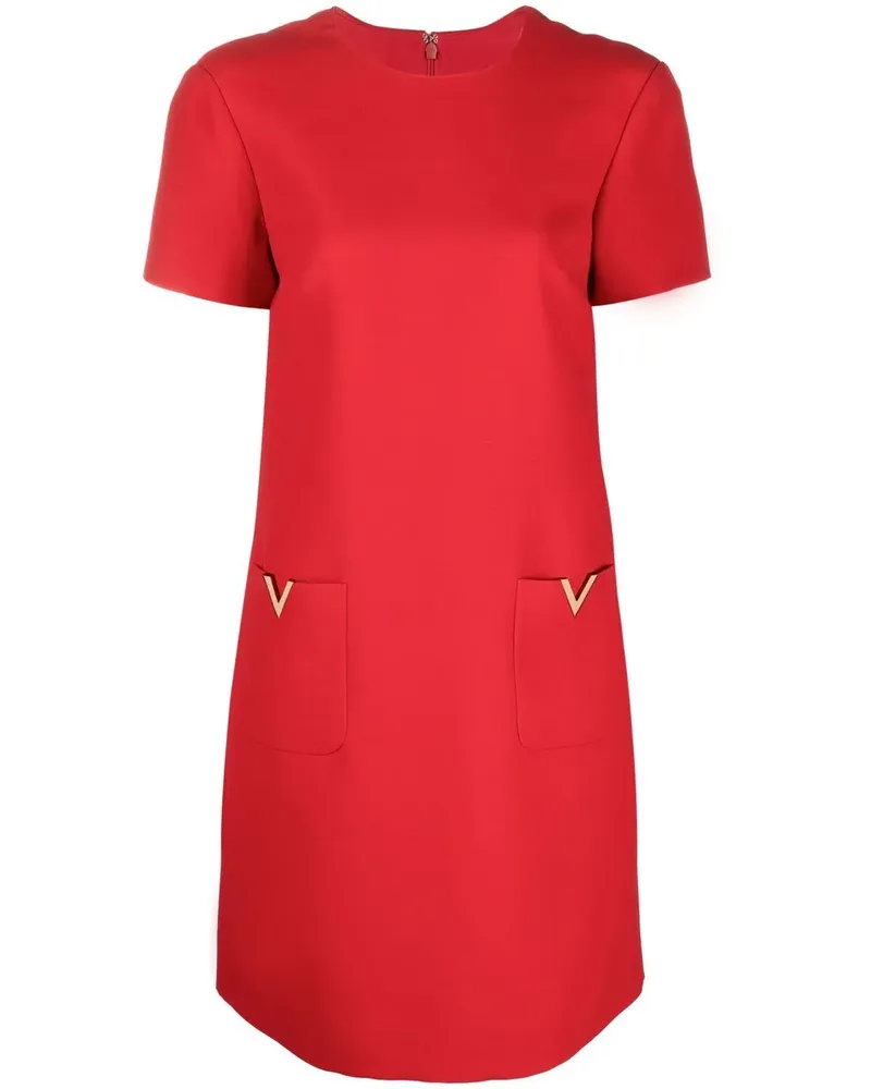 Valentino Garavani Etuikleid mit V-Metall-Logo - Rot Rot