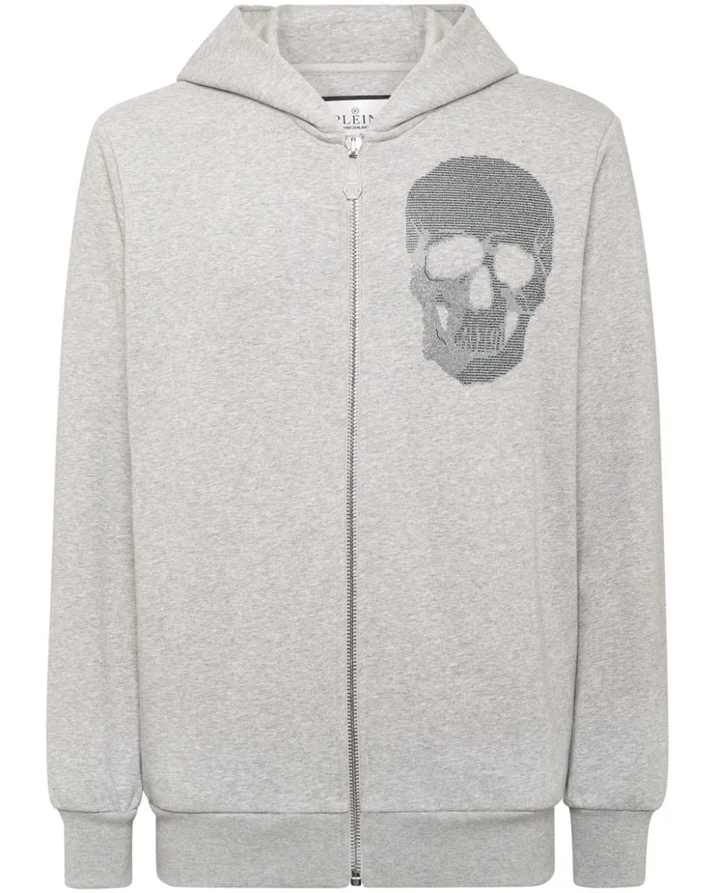 Philipp Plein Kapuzenjacke mit Totenkopf-Verzierung - Grau Grau