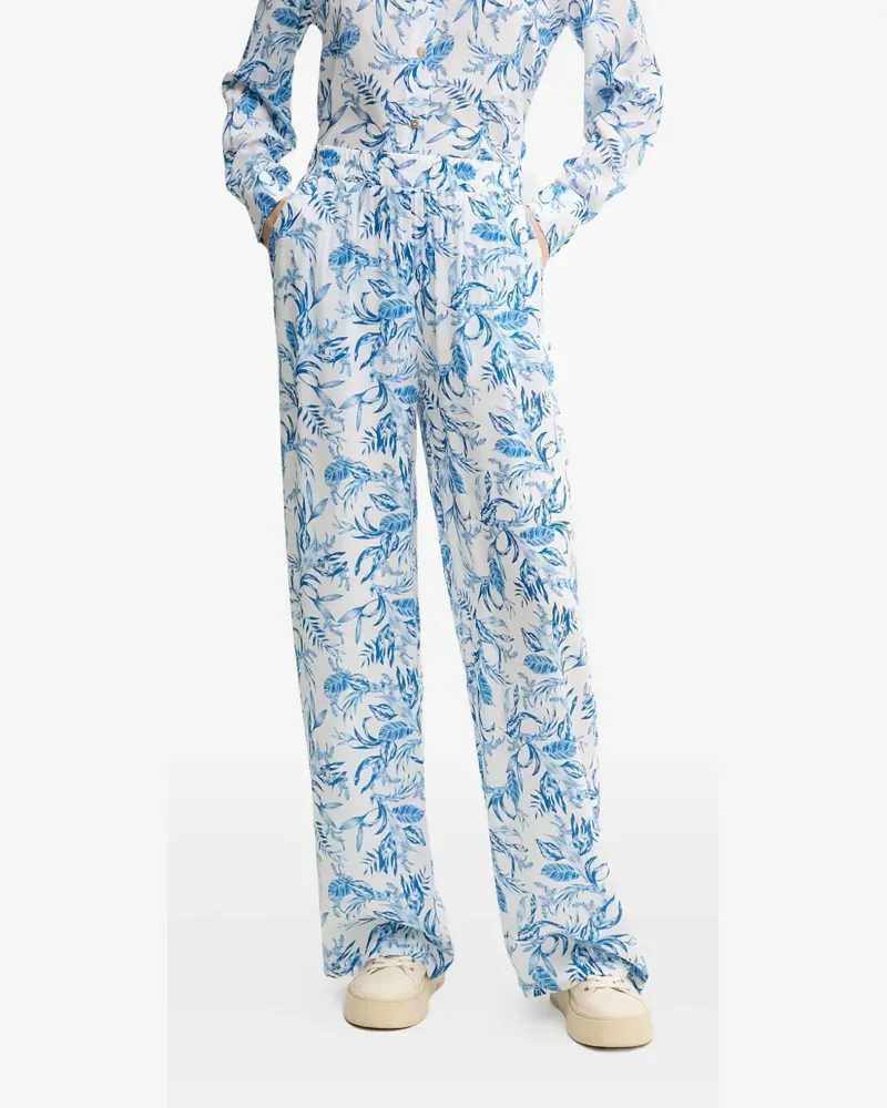 Melissa Odabash Hose mit Blatt-Print - Blau Blau