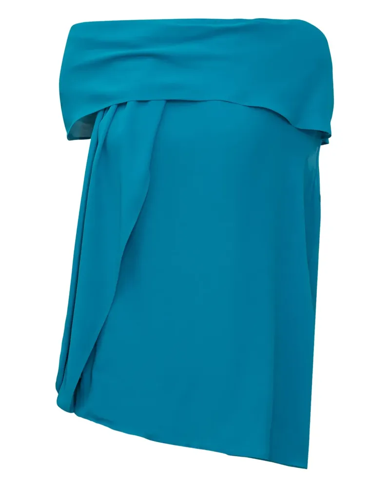 Alberta Ferretti Schulterfreie Bluse mit Drapierung - Blau Blau