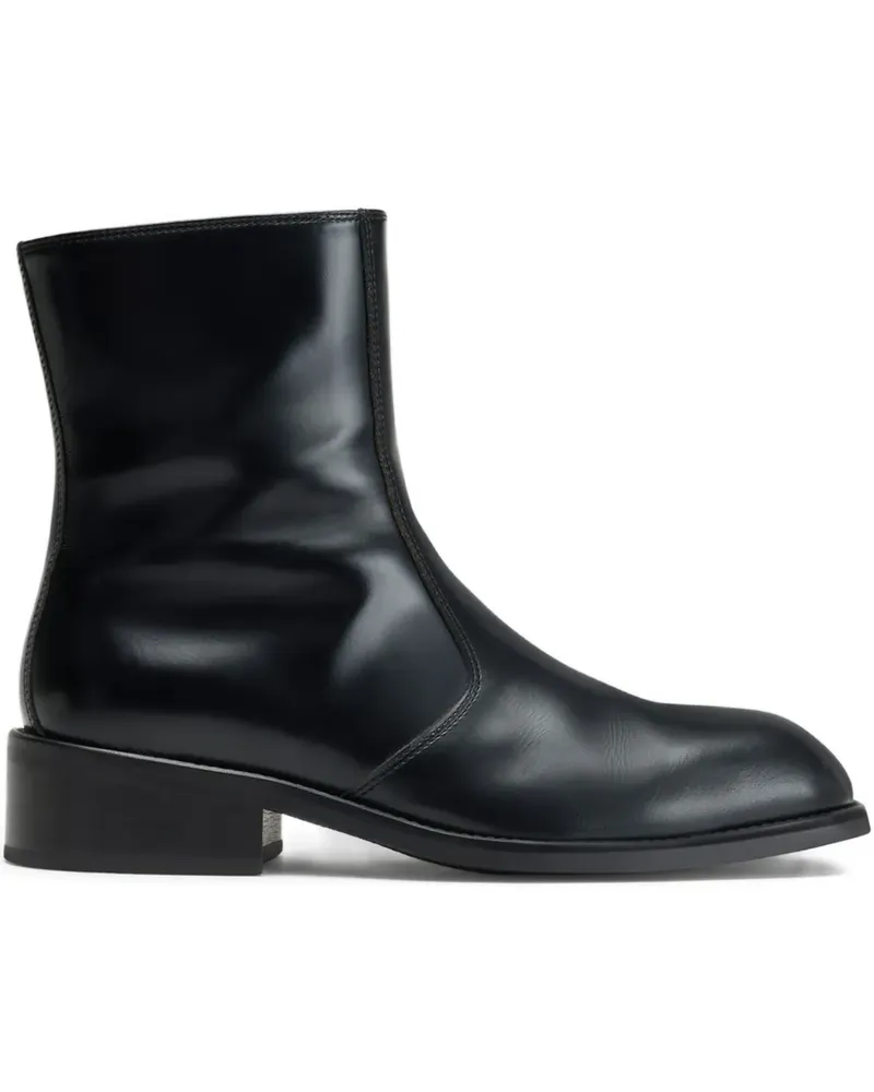 Christophe Lemaire Stiefel mit eckiger Kappe - Schwarz Schwarz