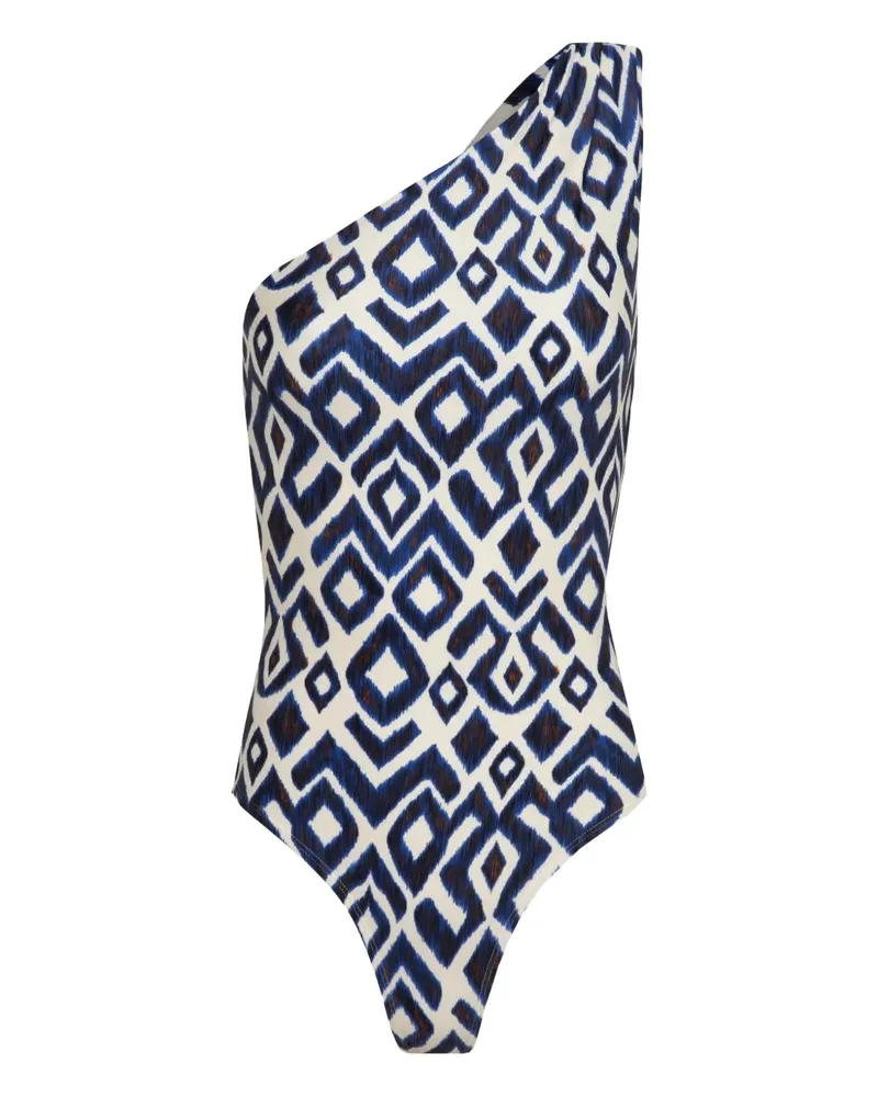Lenny Niemeyer One-Shoulder-Badeanzug mit geometrischem Print - Blau Blau