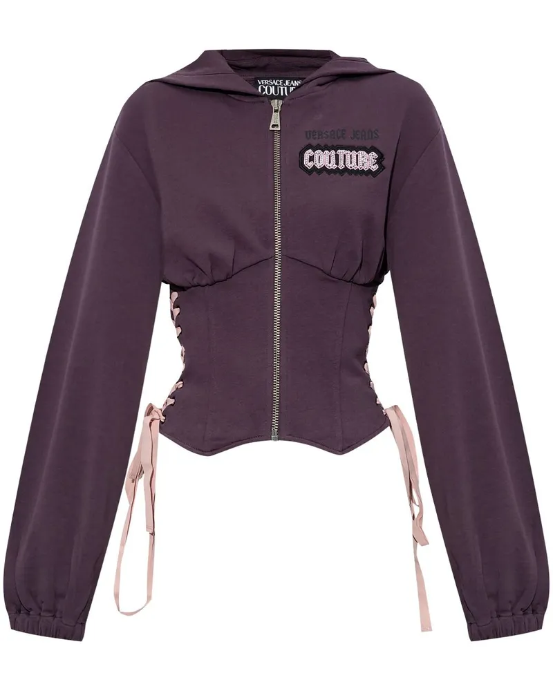 Versace Jeans Hoodie im Korsagen-Stil - Violett Violett