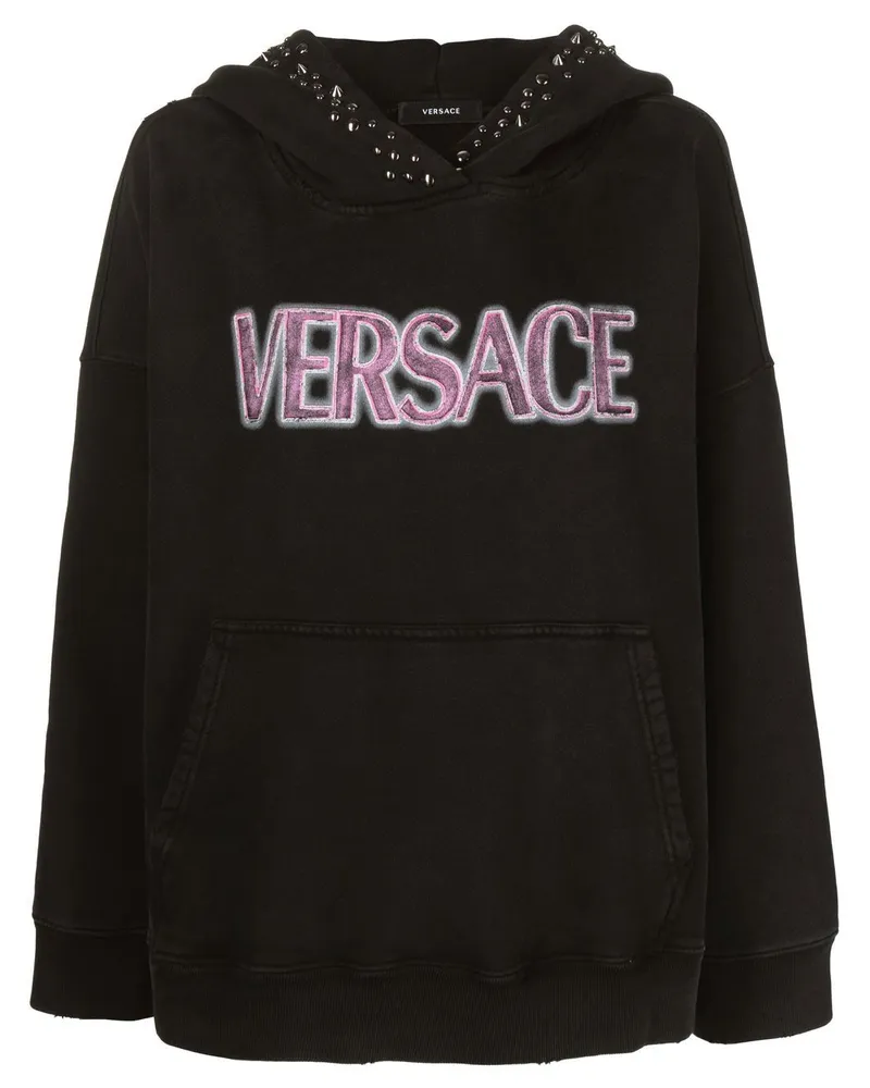 Versace Hoodie mit Logo-Print - Schwarz Schwarz