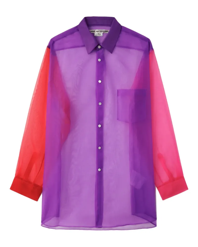 Comme des Garçons Hemd in Colour-Block-Optik - Violett Violett