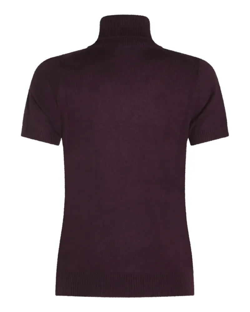 ALLUDE Kurzärmeliger Rollkragenpullover - Violett Violett