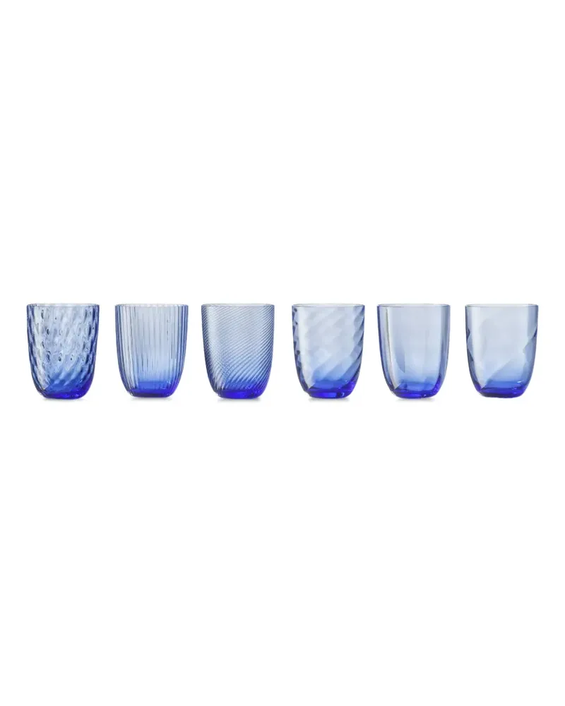 NasonMoretti Strukturierte Idra Gläser (6er-Set) - Blau Blau