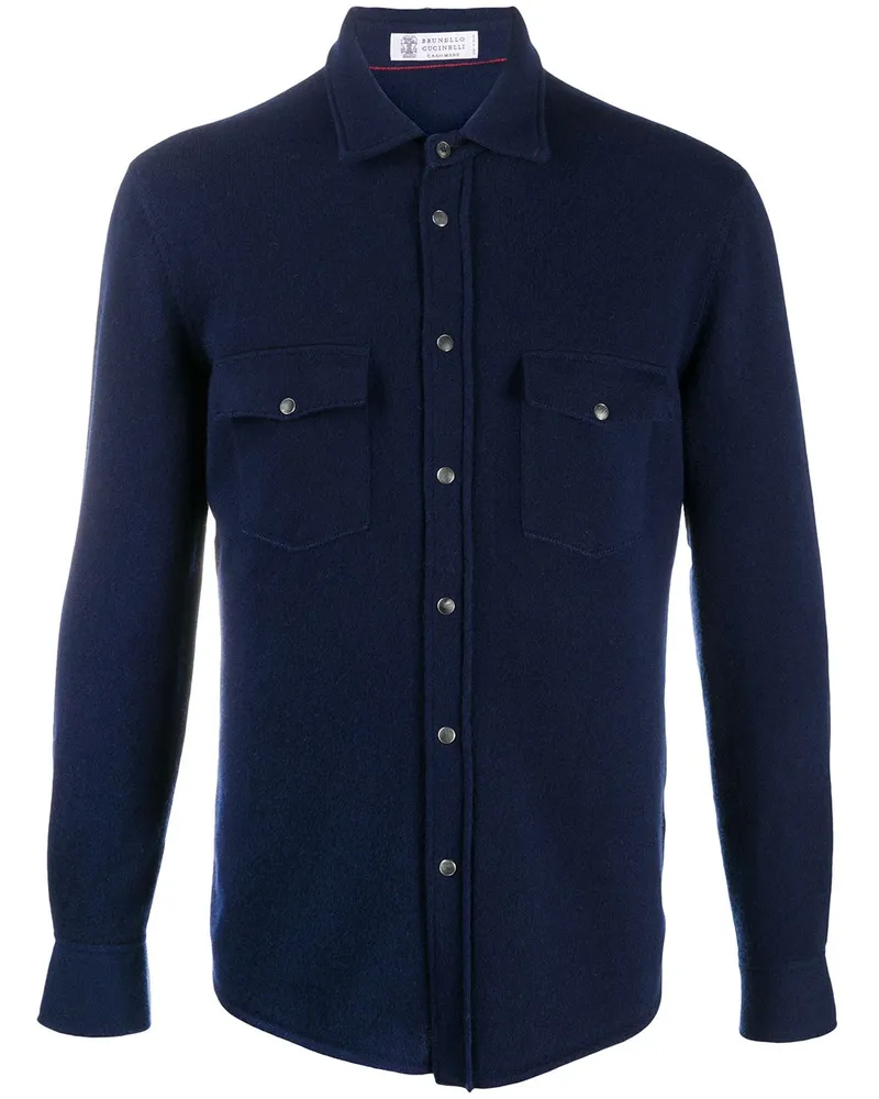 Brunello Cucinelli Hemd mit Knöpfen - Blau Blau