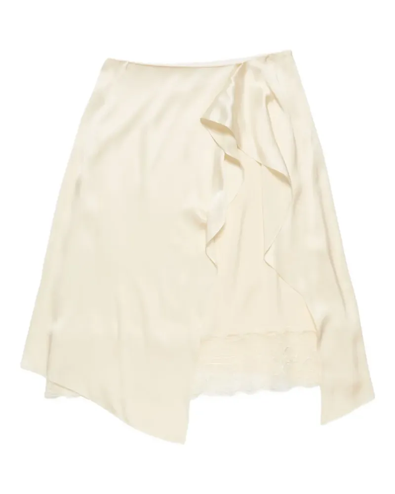 Acne Studios Drapierter Midirock mit Spitzendetail - Nude Nude