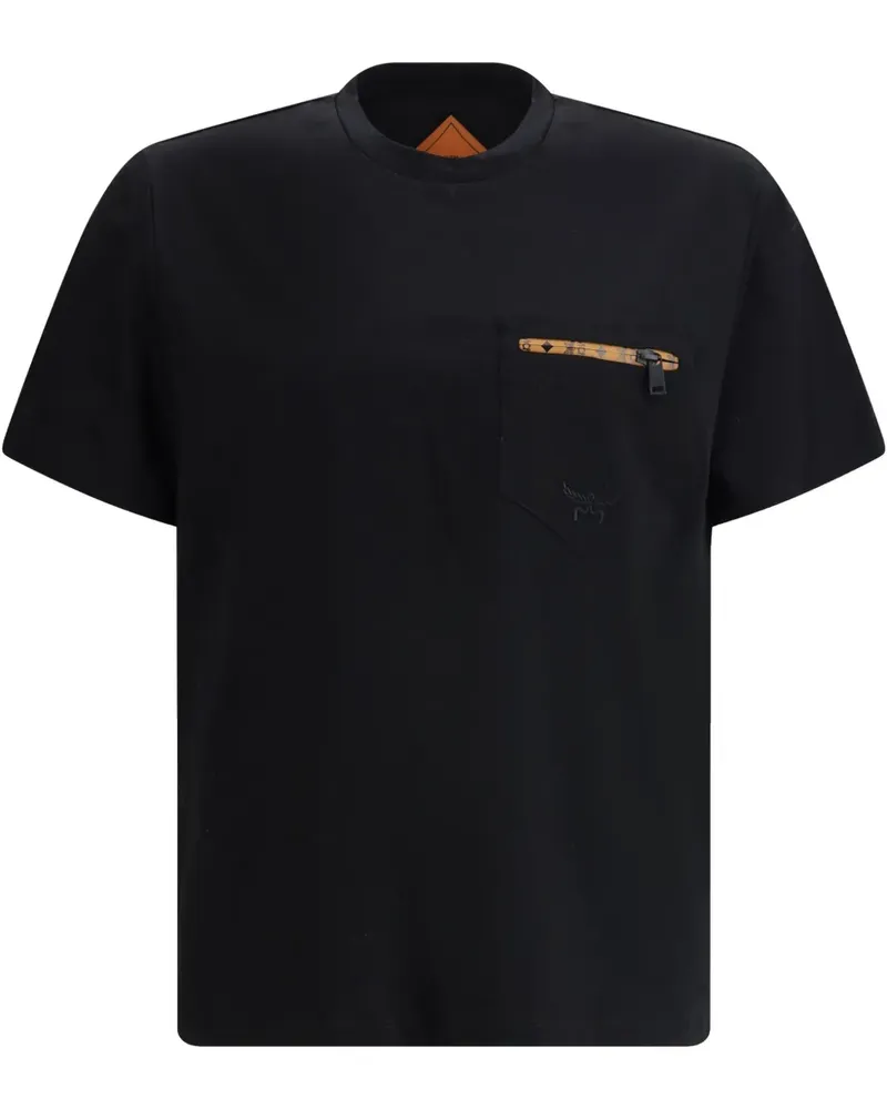 MCM T-Shirt mit Reißverschlusstasche - Schwarz Schwarz