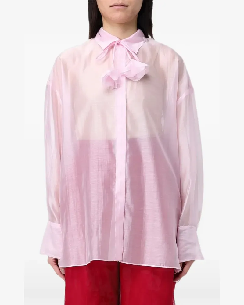 Hanita Hemd mit Chiffon-Finish - Rosa Rosa
