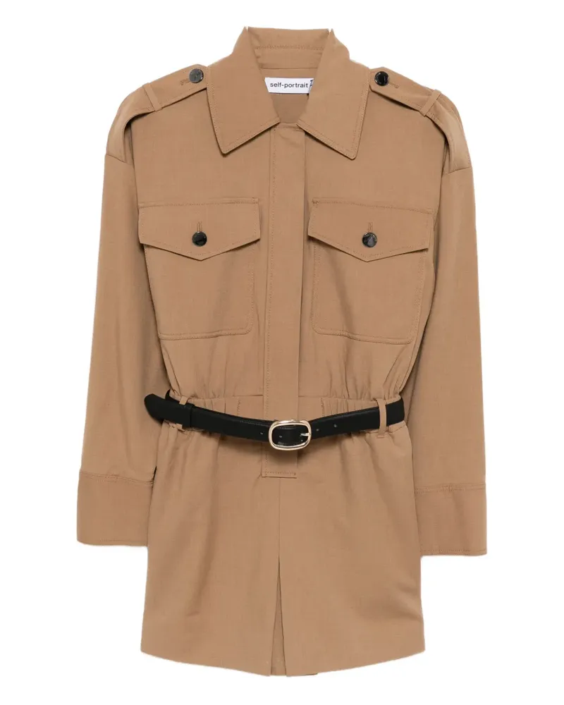 Self-Portrait Playsuit aus Twill - Nude Nude