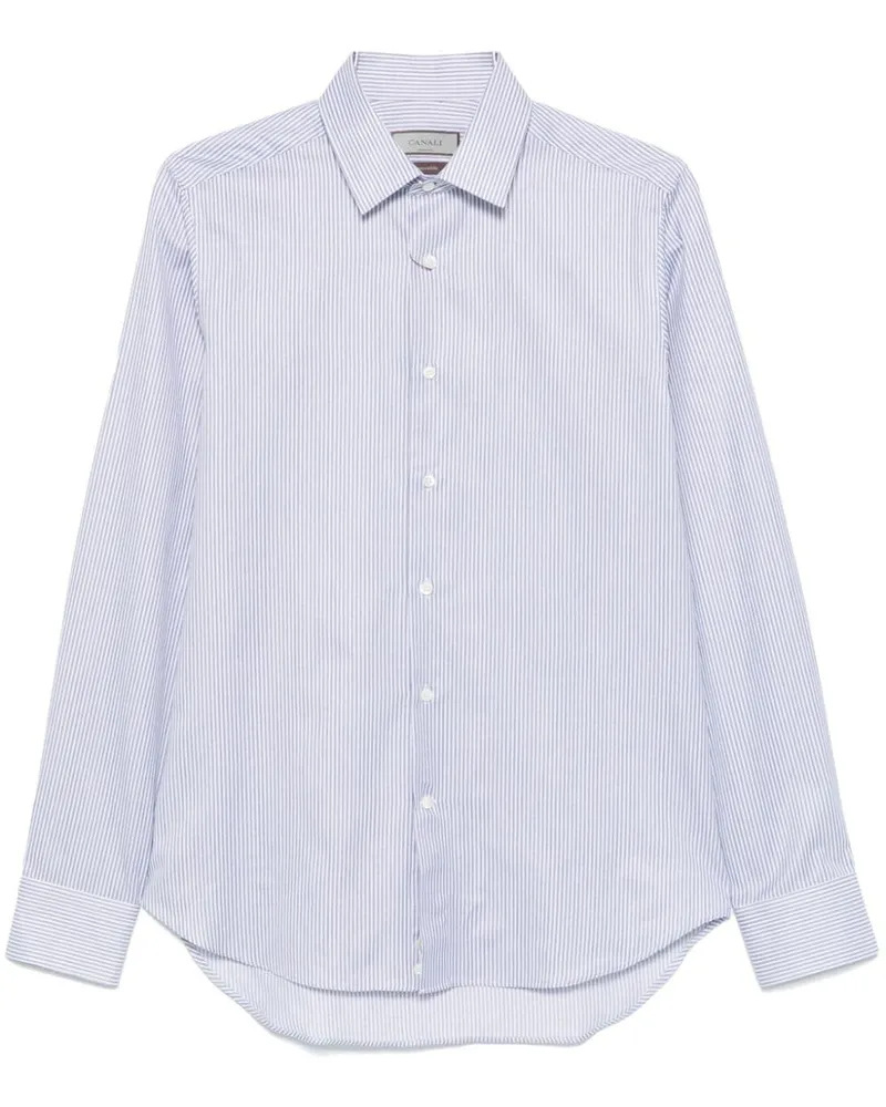 Canali Gestreiftes Hemd - Blau Blau