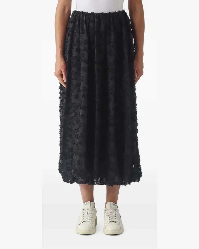 MEIMEIJ Midirock mit texturiertem Finish - Schwarz Schwarz