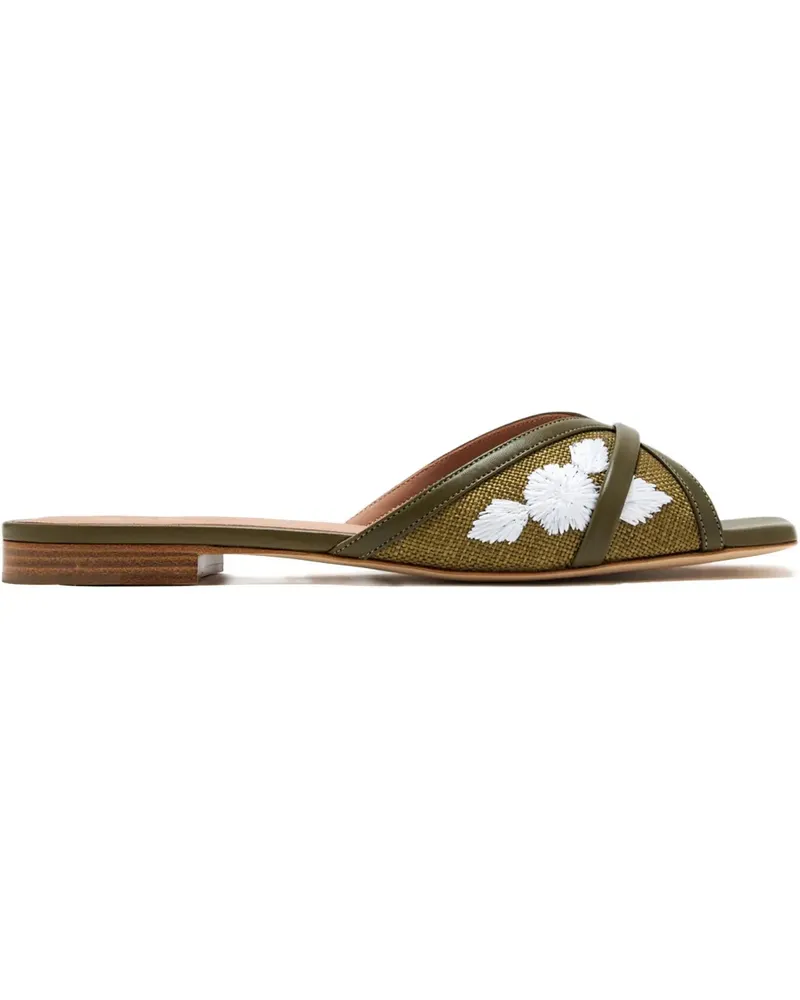 Malone Souliers Bestickte Sandalen mit überkreuzten Riemen - Grün Grün