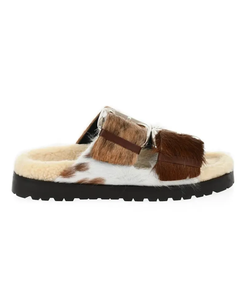 Dsquared2 Rock Your Road buckled pony-hair sandals - Braun Braun