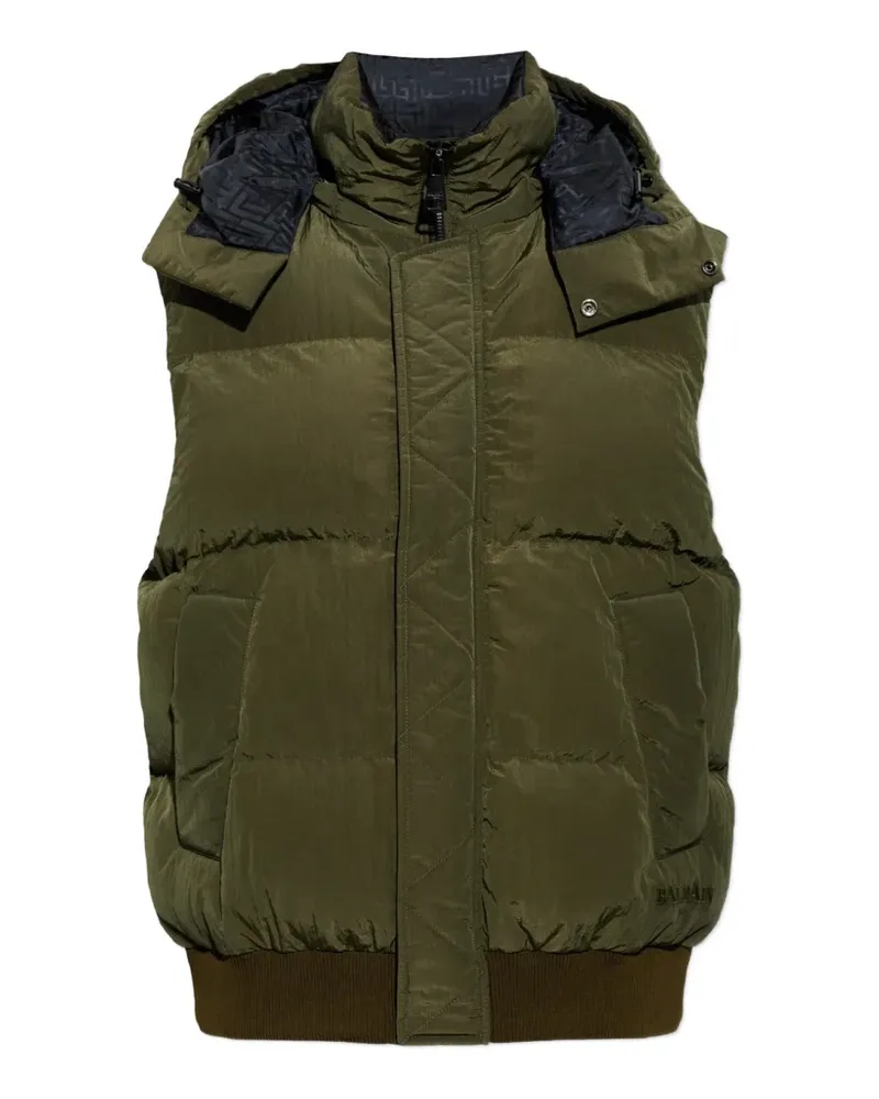 Balmain insulated quilted hooded vest - Grün Grün