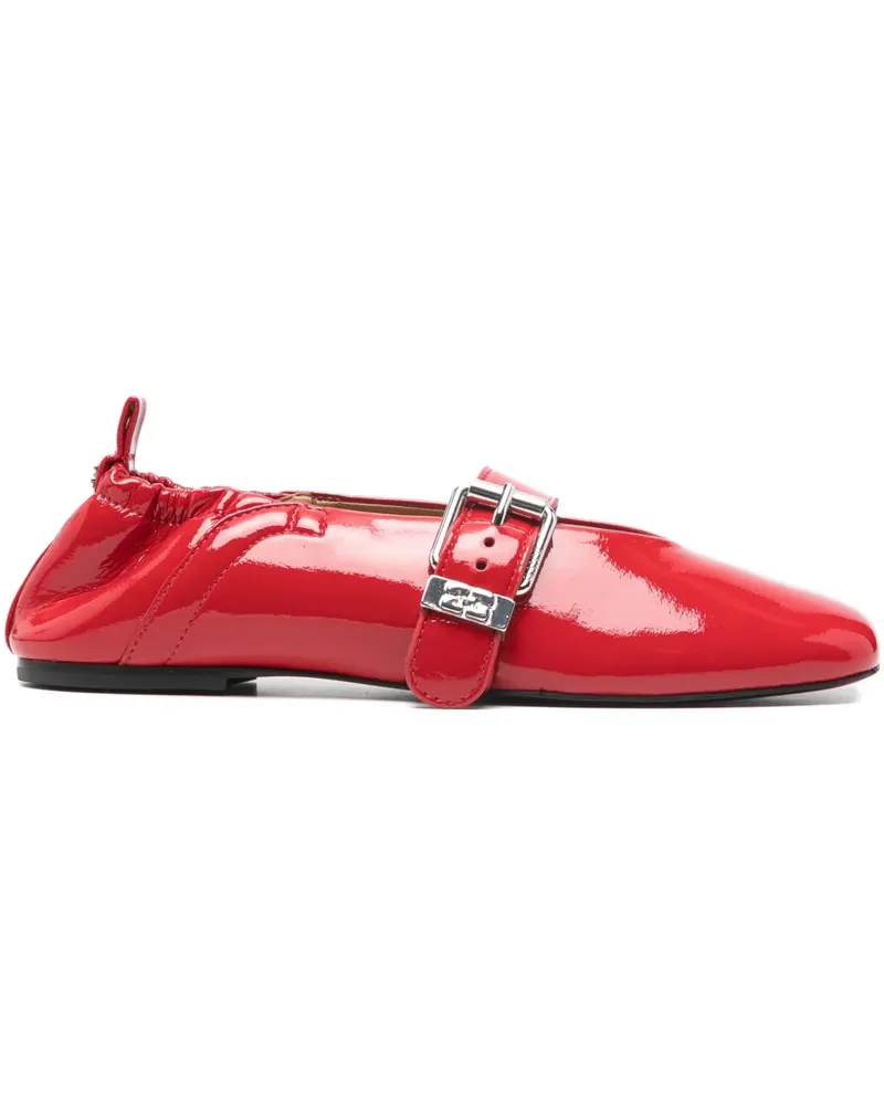 Ganni Ballerinas mit Schnalle - Rot Rot