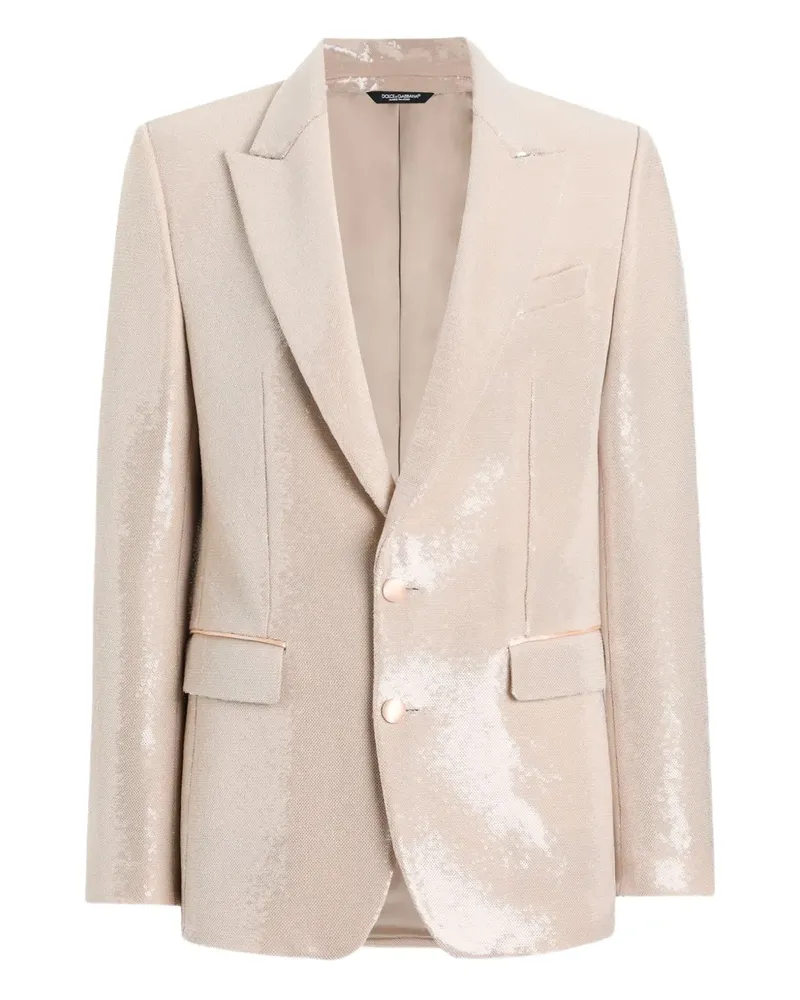Dolce & Gabbana sequin-embellished blazer - Nude Nude