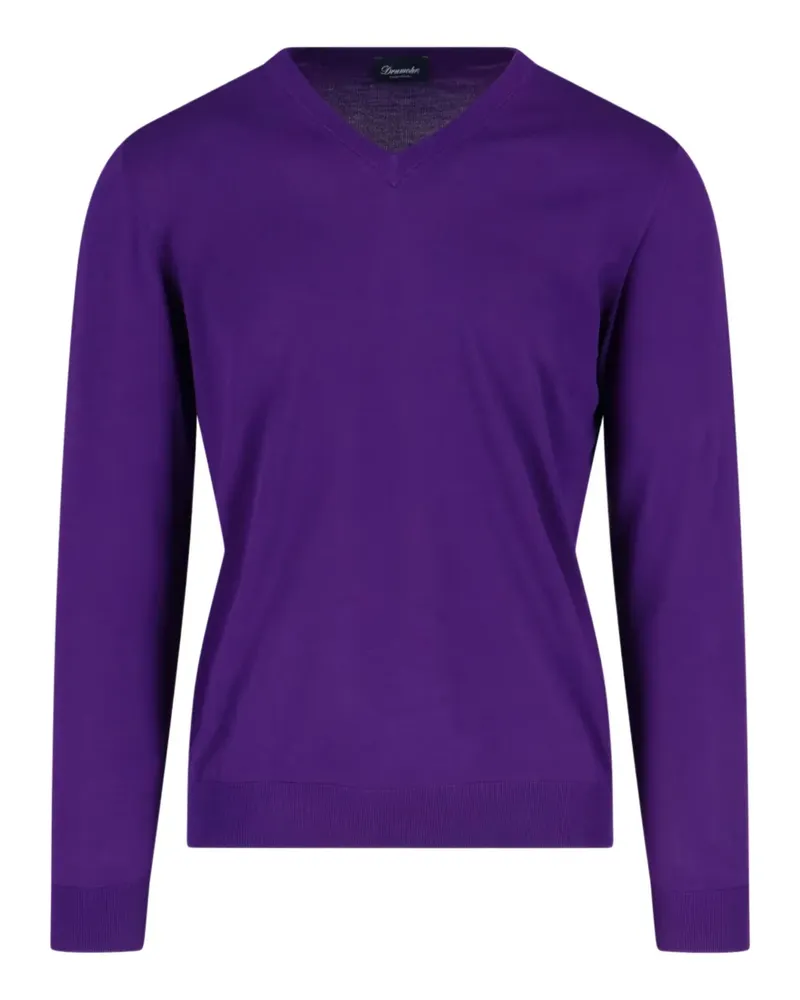 Drumohr  Langarmshirt mit V-Ausschnitt - Violett Violett