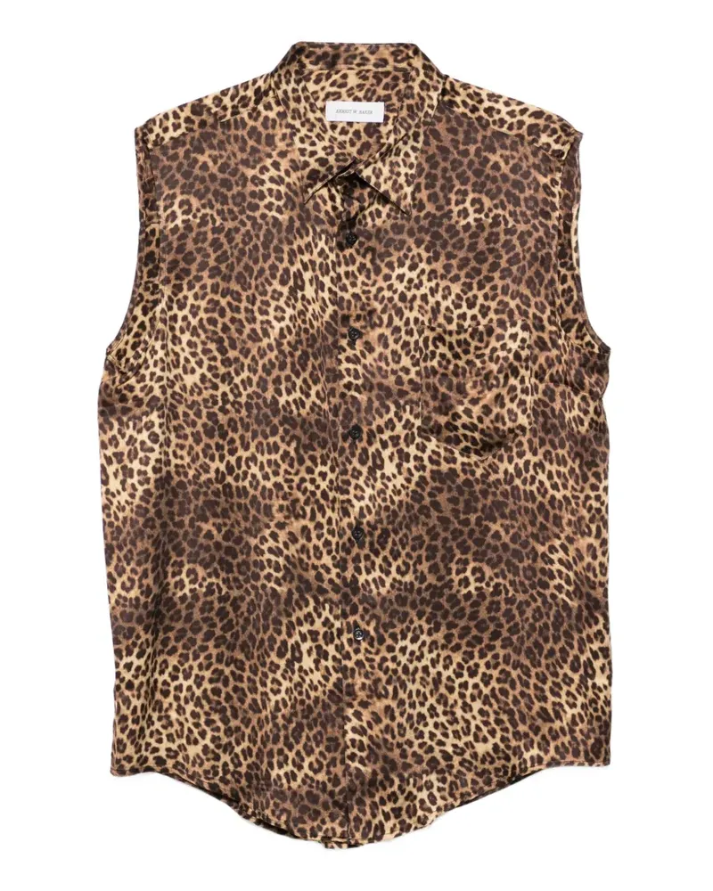 Ernest W. Baker leopard-print pocket shirt - Braun Braun