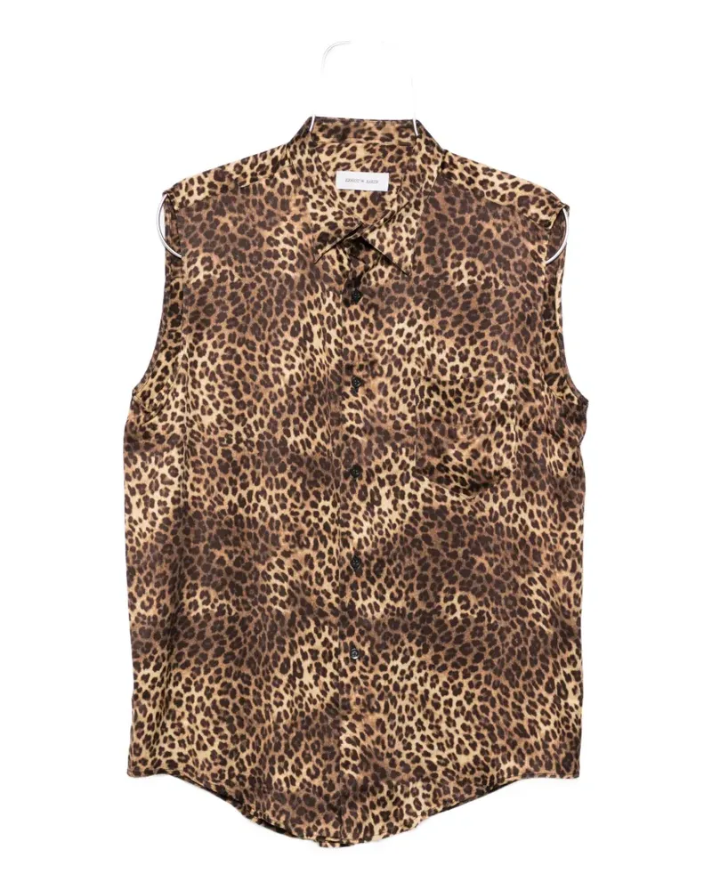 Ernest W. Baker leopard-print pocket shirt - Braun Braun