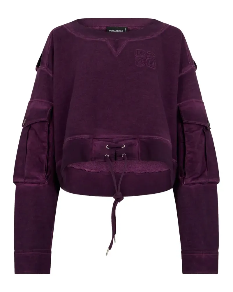 Dsquared2 D2 Upside Down Crewneck-Sweatshirt mit Supernegative-Färbung - Violett Violett