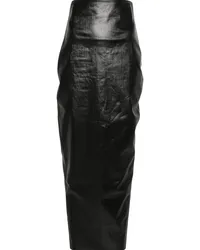 Rick Owens Beschichteter Jeansrock Schwarz