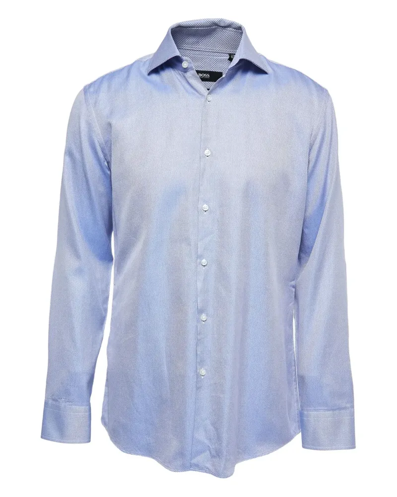 HUGO BOSS Hemd mit Fischgrätenmuster - Blau Blau