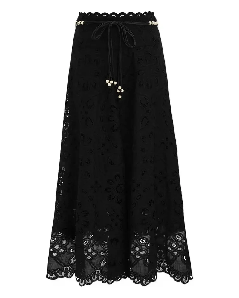 Zimmermann embroidered draping skirt - Schwarz Schwarz