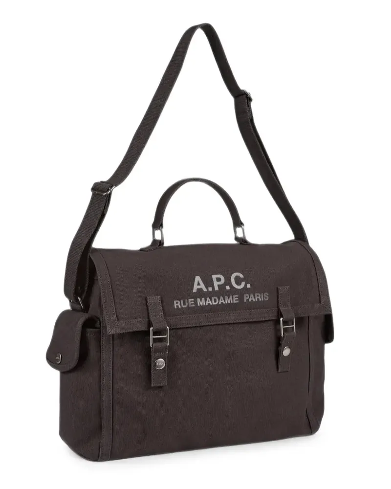 A.P.C. Recuperation Satchel logo-print shoulder bag - Braun Braun