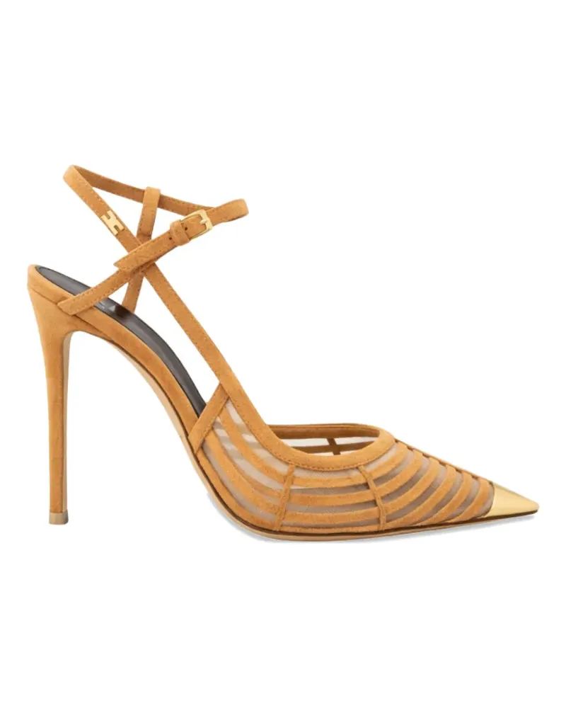 Elisabetta Franchi suede point-toe pumps - Nude Nude